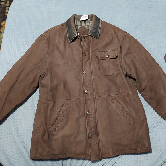 Roundtree & yorke Men's Jacket Leather Vintage - Picture 1 of 9